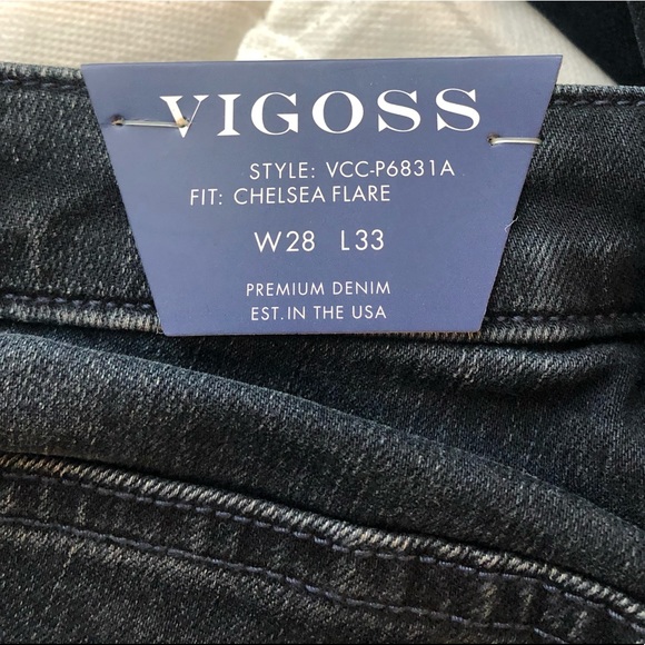 Second Pair - Vigoss Chelsea Distressed Flare Dark Wash Jeans - Picture 3 of 6